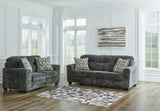 Lonoke Gunmetal Sofa And Loveseat - Ella Furniture