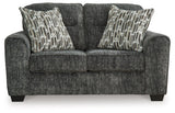 Lonoke Gunmetal Sofa, Loveseat, Chair And Ottoman - Ella Furniture