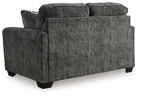 Lonoke Gunmetal Sofa, Loveseat, Chair And Ottoman - Ella Furniture