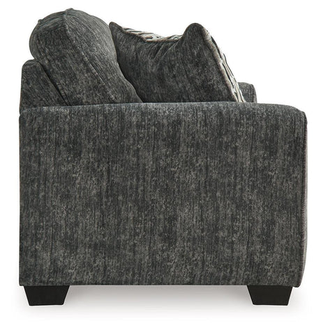 Lonoke Gunmetal Sofa, Loveseat, Chair And Ottoman - Ella Furniture