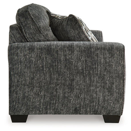 Lonoke Gunmetal Sofa, Loveseat, Chair And Ottoman - Ella Furniture
