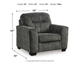 Lonoke Gunmetal Sofa, Loveseat, Chair And Ottoman - Ella Furniture