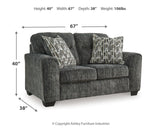 Lonoke Gunmetal Sofa, Loveseat, Chair And Ottoman - Ella Furniture