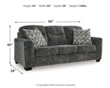 Lonoke Gunmetal Sofa, Loveseat, Chair And Ottoman - Ella Furniture