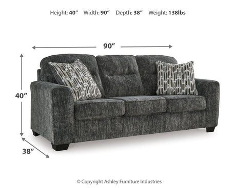 Lonoke Gunmetal Sofa, Loveseat, Chair And Ottoman - Ella Furniture