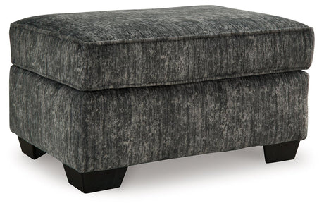 Lonoke Gunmetal Sofa, Loveseat, Chair And Ottoman - Ella Furniture