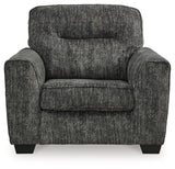 Lonoke Gunmetal Sofa, Loveseat, Chair And Ottoman - Ella Furniture
