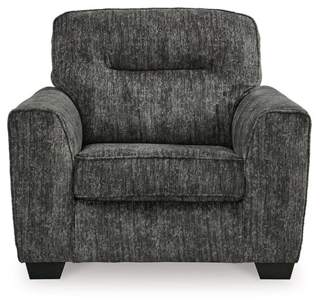 Lonoke Gunmetal Sofa, Loveseat, Chair And Ottoman - Ella Furniture
