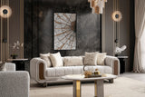 Lora Sofa, Loveseat, and Chair Set with Curved Wood-Trimmed Arms view 5