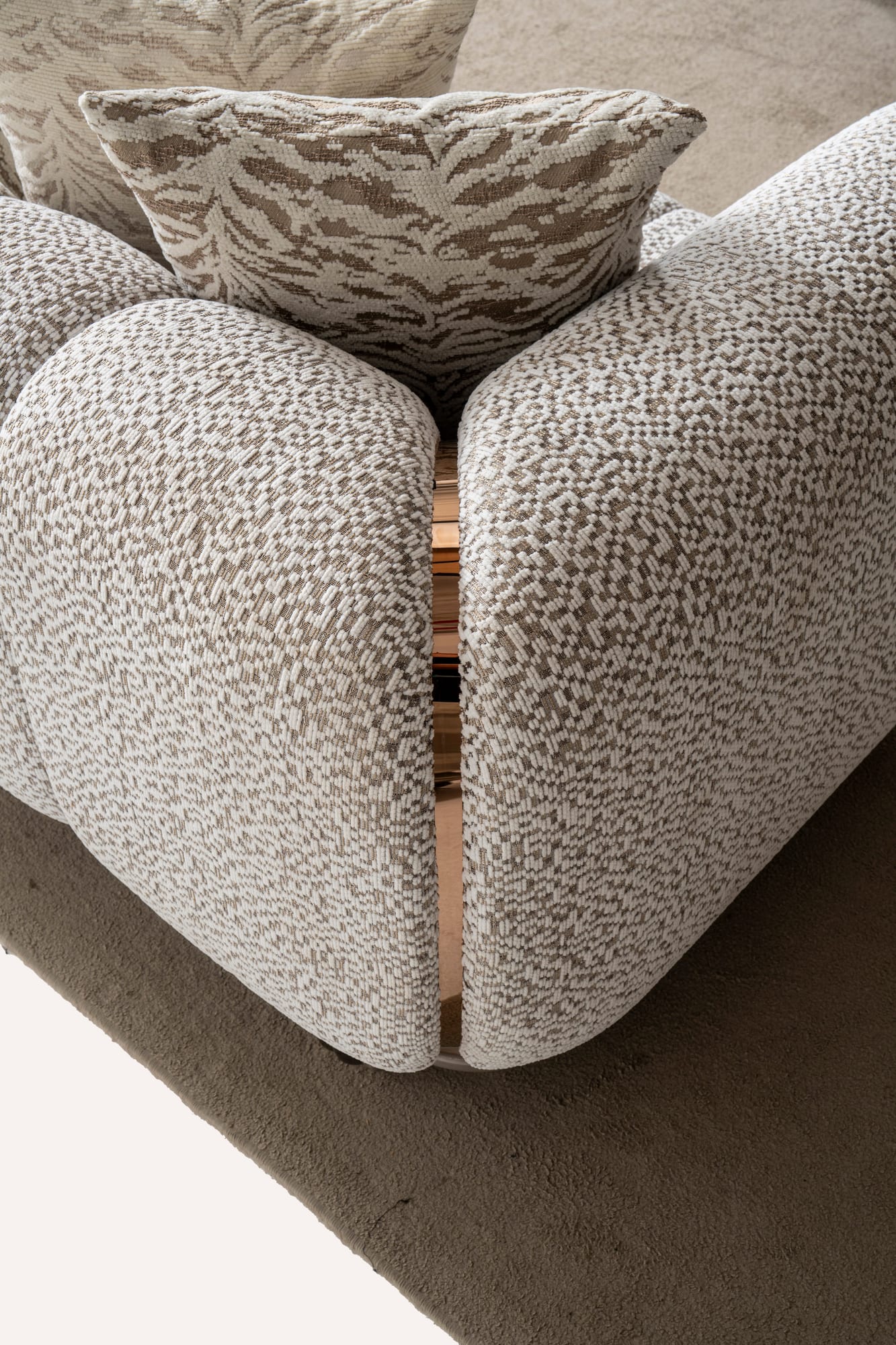 Lora Sofa, Loveseat, and Chair Set with Curved Wood-Trimmed Arms view 8