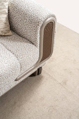 Lora Sofa, Loveseat, and Chair Set with Curved Wood-Trimmed Arms view 13