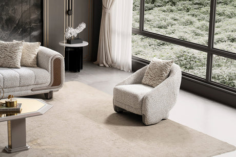 Lora Sofa, Loveseat, and Chair Set with Curved Wood-Trimmed Arms view 20