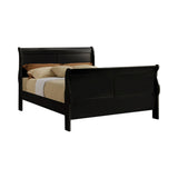 Louis Philippe Black Sleigh Panel Bedroom Set - Ella Furniture