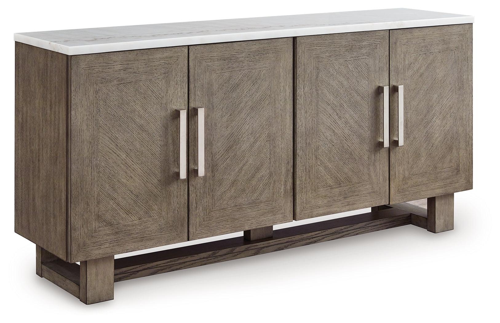 Loyaska Grayish Brown/White 68" TV Stand - Ella Furniture
