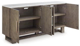 Loyaska Grayish Brown/White 68" TV Stand - Ella Furniture