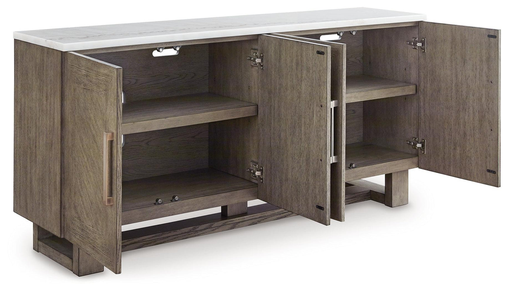 Loyaska Grayish Brown/White 68" TV Stand - Ella Furniture
