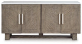 Loyaska Grayish Brown/White 68" TV Stand - Ella Furniture