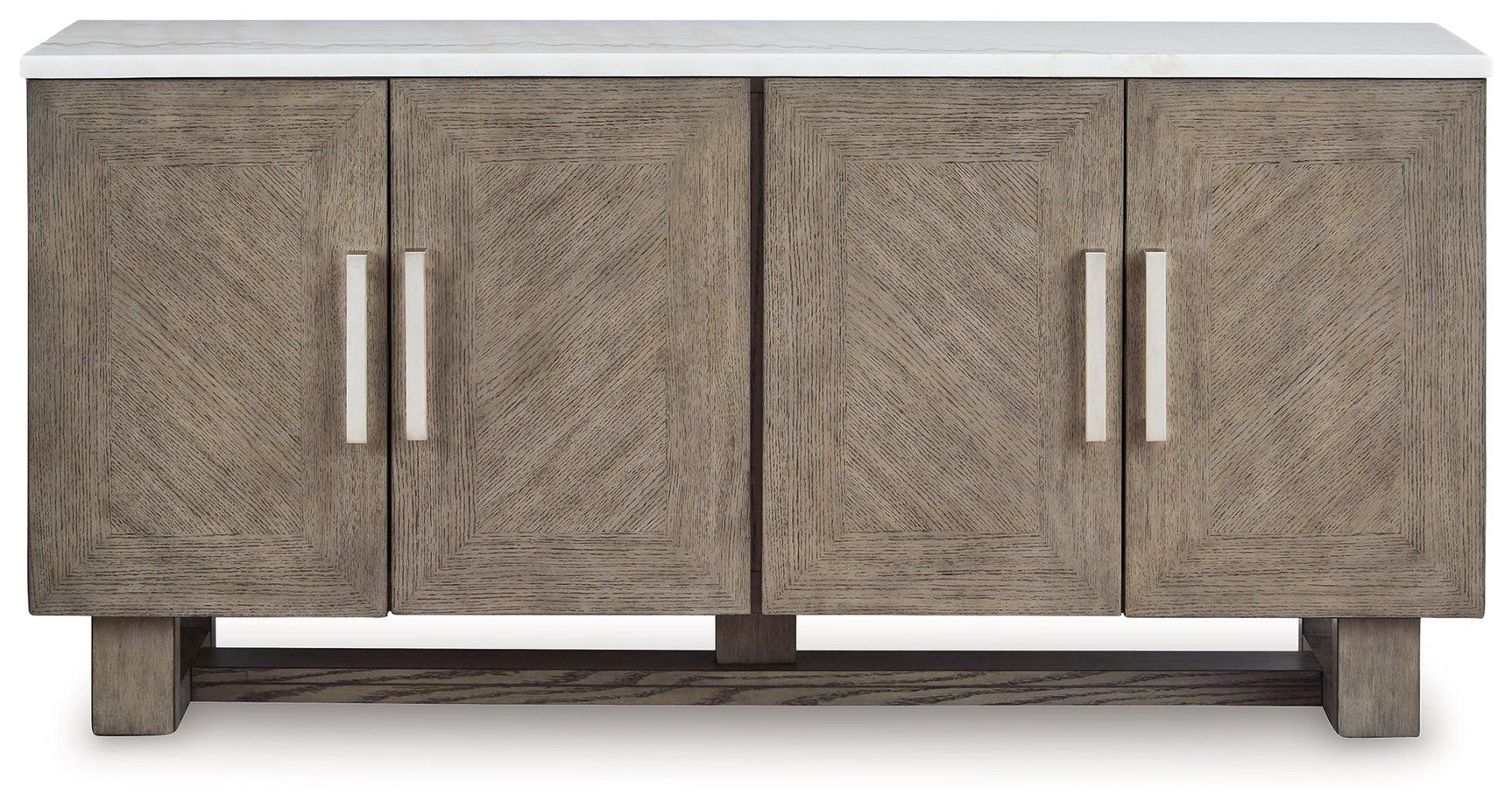 Loyaska Grayish Brown/White 68" TV Stand - Ella Furniture