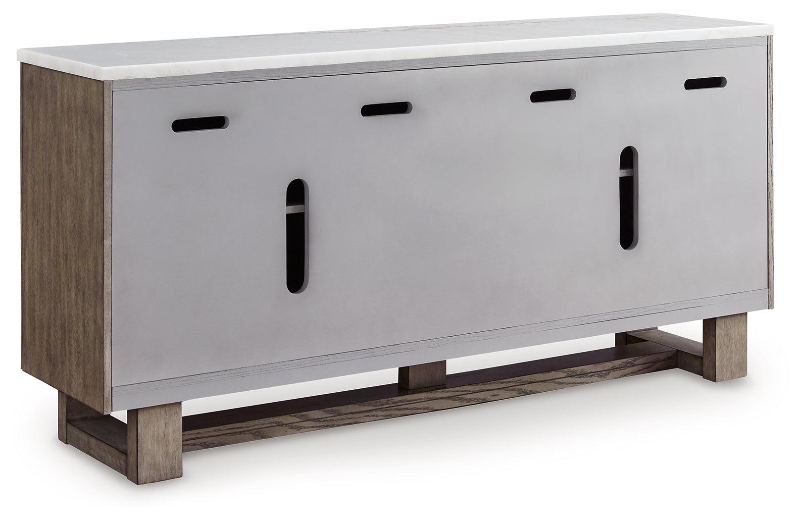 Loyaska Grayish Brown/White 68" TV Stand - Ella Furniture