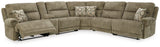 Lubec Taupe Chenille 6-Piece Power Reclining Sectional - Ella Furniture