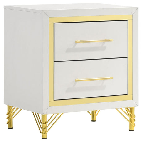 Lucia 2-Drawer Nightstand Bedside Table White 224732 - Ella Furniture