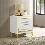 Lucia 2-Drawer Nightstand Bedside Table White 224732 - Ella Furniture