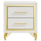 Lucia 2-Drawer Nightstand Bedside Table White 224732 - Ella Furniture