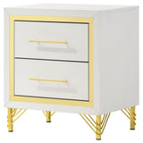 Lucia 2-Drawer Nightstand Bedside Table White 224732 - Ella Furniture