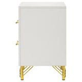 Lucia 2-Drawer Nightstand Bedside Table White 224732 - Ella Furniture