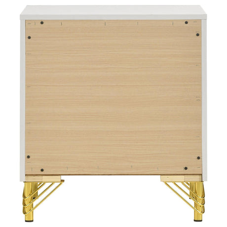 Lucia 2-Drawer Nightstand Bedside Table White 224732 - Ella Furniture