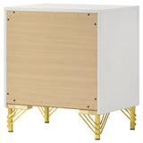 Lucia 2-Drawer Nightstand Bedside Table White 224732 - Ella Furniture