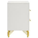 Lucia 2-Drawer Nightstand Bedside Table White 224732 - Ella Furniture