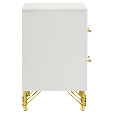 Lucia 2-Drawer Nightstand Bedside Table White 224732 - Ella Furniture