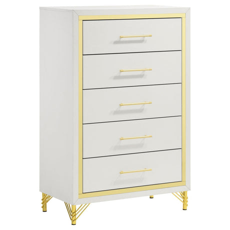 Lucia 5-Drawer Bedroom Chest White 224735 - Ella Furniture