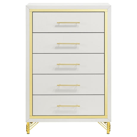 Lucia 5-Drawer Bedroom Chest White 224735 - Ella Furniture