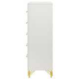 Lucia 5-Drawer Bedroom Chest White 224735 - Ella Furniture