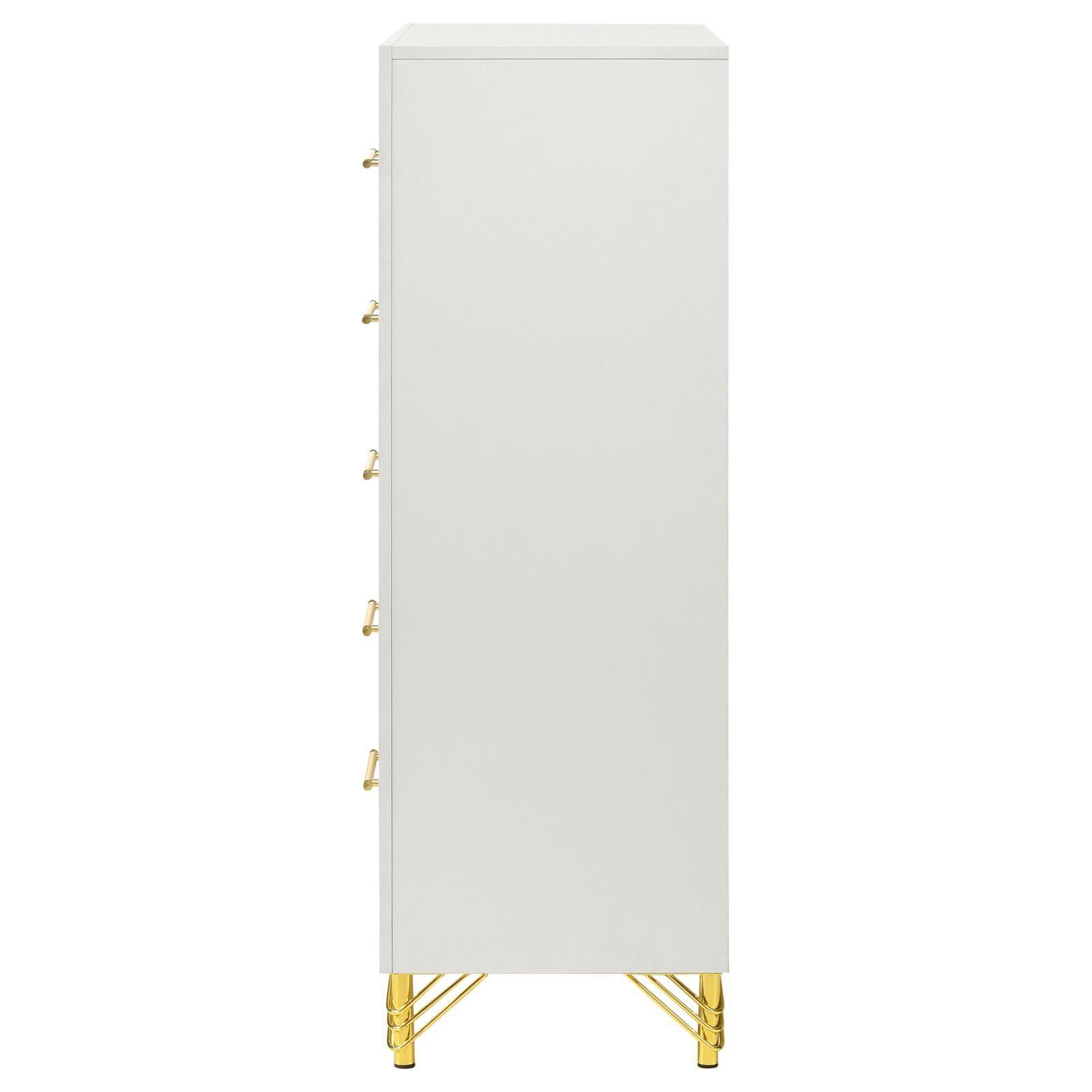 Lucia 5-Drawer Bedroom Chest White 224735 - Ella Furniture