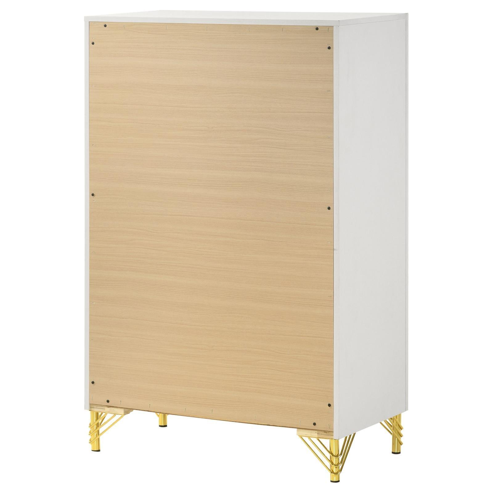 Lucia 5-Drawer Bedroom Chest White 224735 - Ella Furniture