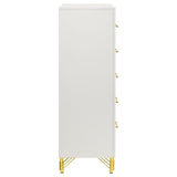 Lucia 5-Drawer Bedroom Chest White 224735 - Ella Furniture