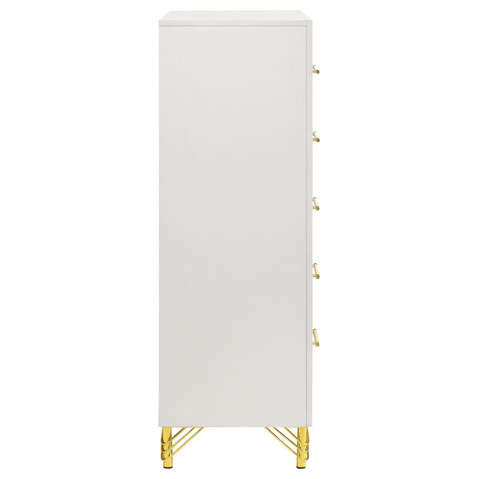 Lucia 5-Drawer Bedroom Chest White 224735 - Ella Furniture