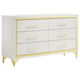 Lucia 6-Drawer Bedroom Dresser White 224733 - Ella Furniture