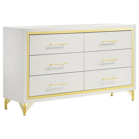 Lucia 6-Drawer Bedroom Dresser White 224733 - Ella Furniture