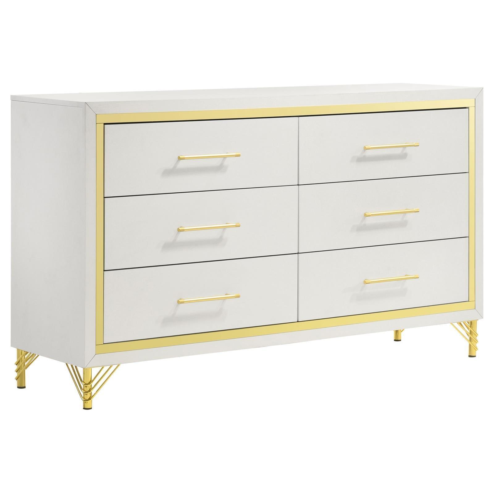 Lucia 6-Drawer Bedroom Dresser White 224733 - Ella Furniture