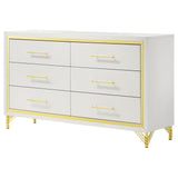 Lucia 6-Drawer Bedroom Dresser White 224733 - Ella Furniture