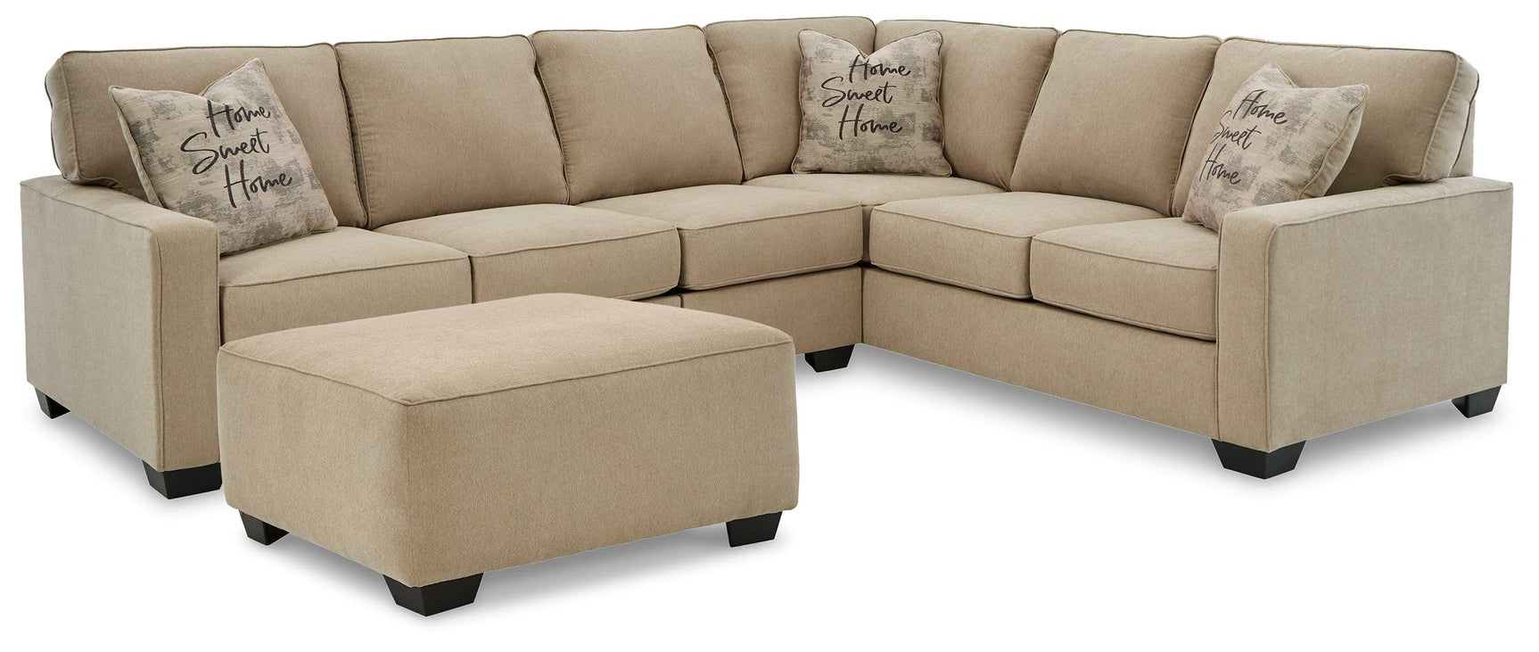 Lucina Quartz 3-Piece Sectional With Ottoman PKG013136 - 59006S4 | 5900608 - Ella Furniture