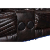 Lucky Charm Brown Air Leather 3-Piece Reclining Sectional view 4