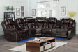 Lucky Charm Brown Upholstered Sectional - Ella Furniture
