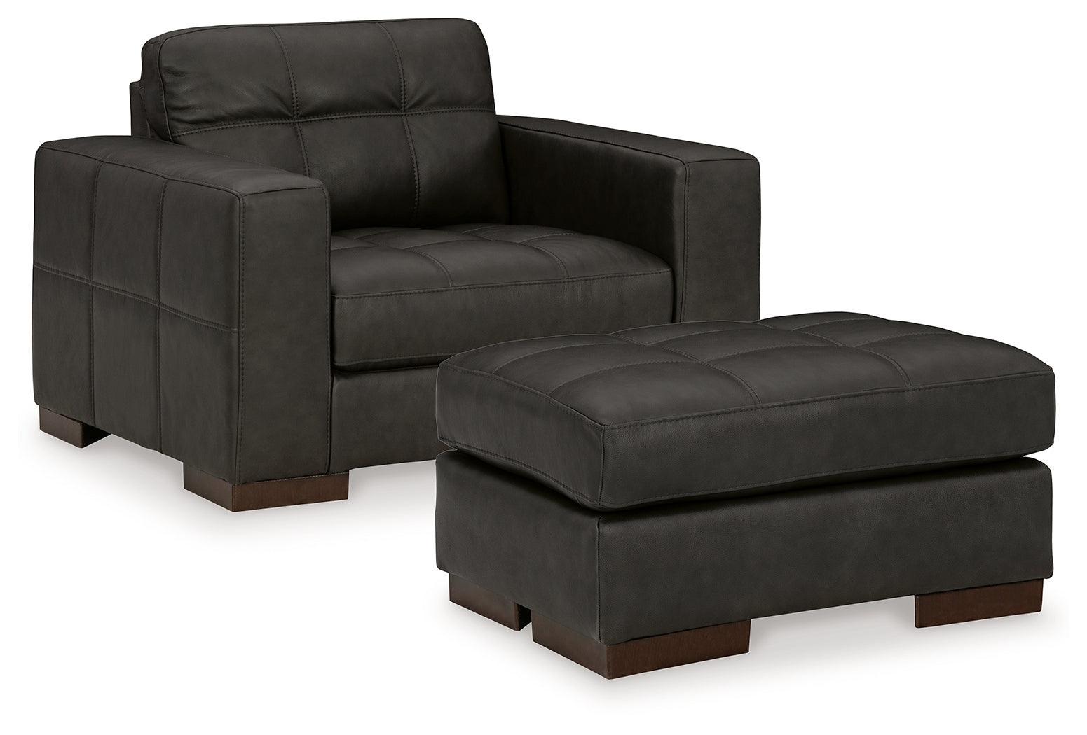 Luigi Thunder Chair And Ottoman - Ella Furniture