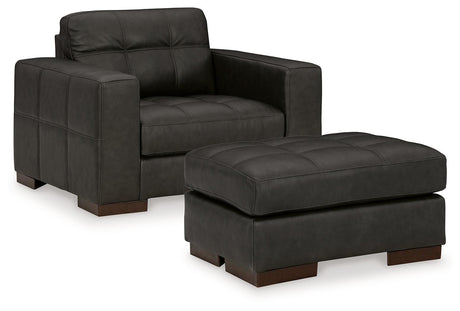 Luigi Thunder Chair And Ottoman - Ella Furniture
