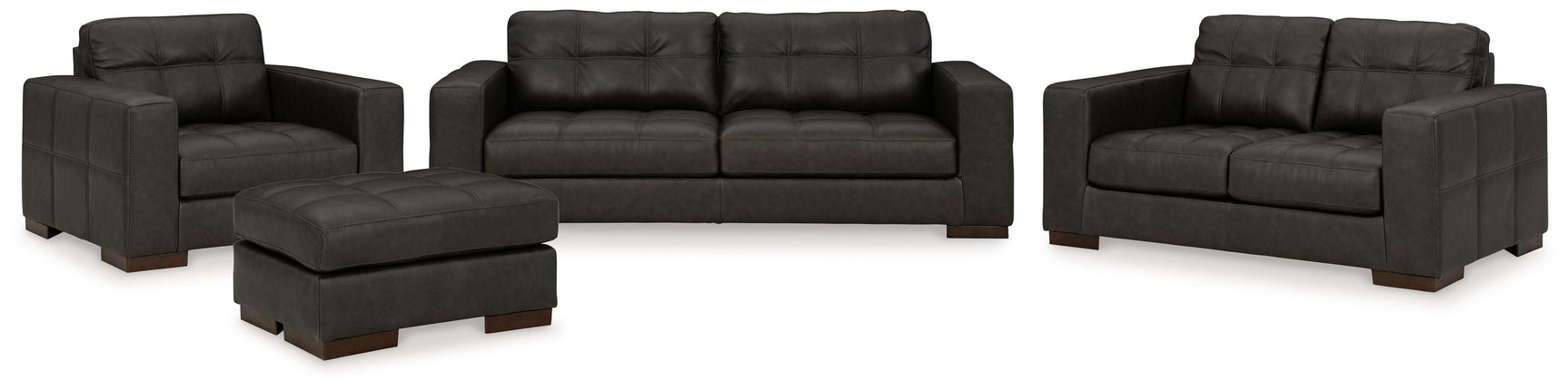 Luigi Thunder Sofa, Loveseat, Chair And Ottoman - Ella Furniture